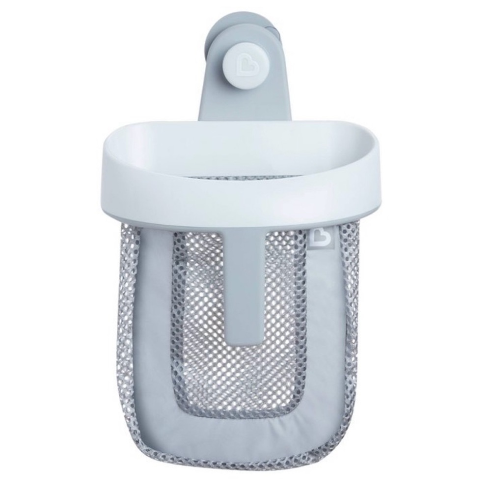 NWOT Munchkin Silver and White Bath Toy Organizer/Scoop